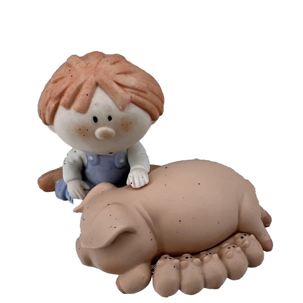 J.‎ M. Tompkins Fabrizio for George Boy with Pig Figurine Statue
